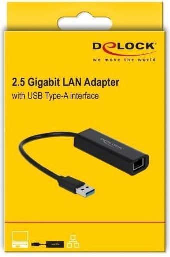 Produktbild Delock Adapter USB Typ-A Stecker zu 2,5 Gigabit LAN (USB 3.0, RJ45 2.5 Gigabit Ethernet (1x))