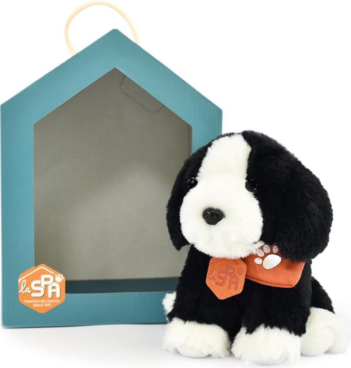 Actual product image Doudou et Compagnie Dog black and white, 16cm (MQ2) ** (22 cm)