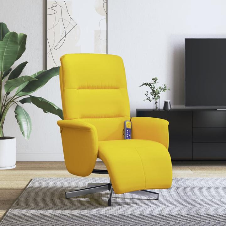Image du produit VidaXL Fauteuil de massage avec repose-pieds Tissu jaune clair,couleur