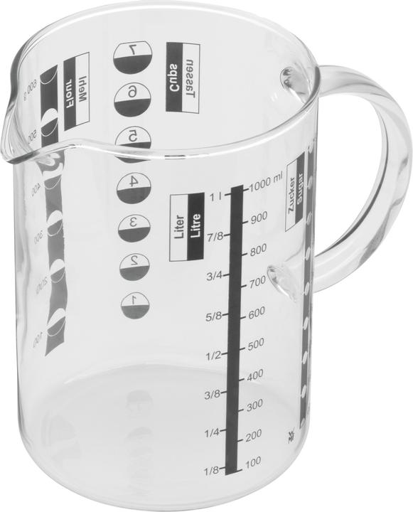 Produktbild WMF Messbecher 1,0l Skalierung 4 Masseinheiten Gourmet hitzebeständiges Glas (1000 ml)