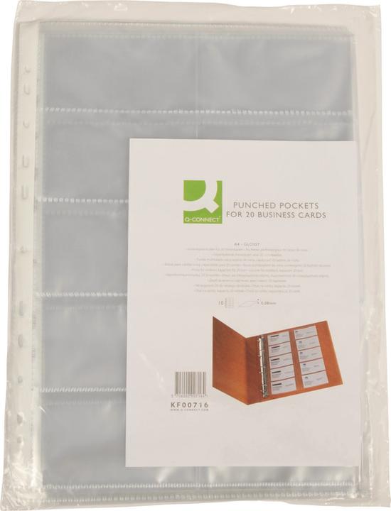 Image du produit Q-Connect Montrer les poches pour les cartes de visite (86 x 56 mm, 1 x)