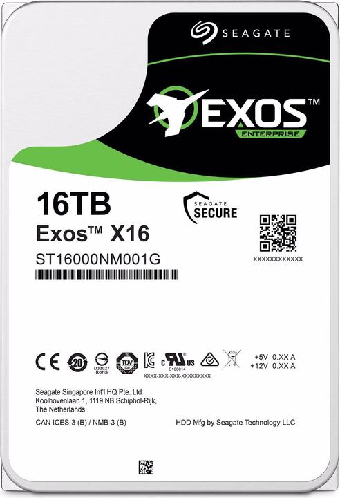 Actual product image Seagate Exos X16 (16 TB, 3.5", CMR)