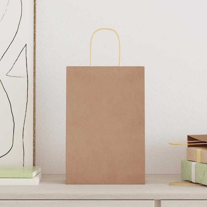 Immagine prodotto VidaXL Sacchetti di carta kraft 50 pezzi con maniglia marrone 22x11x31 cm (Borsa da regalo, 50 x)