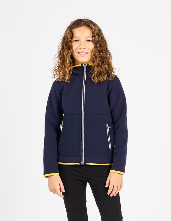 Actual product image Tribord Fleece jacket sailing children warm reversible 500 navy blue/yellow (100 C)