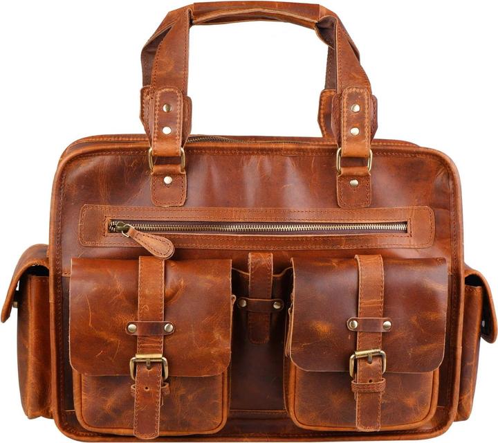Only-Bags.Store Dryden Buffalo Aktentasche, Karamell