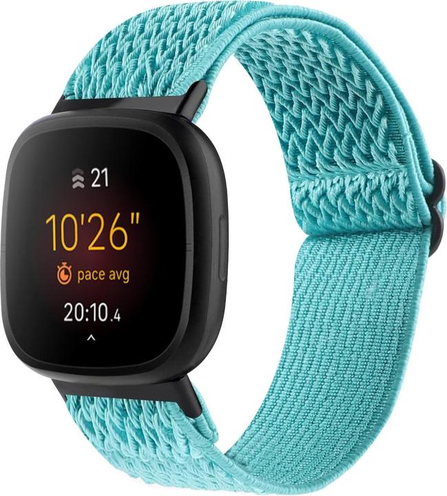Cover-Discount Fitbit Versa 4 / Sense 2 - Nylon Ersatzarmband hellblau (Nylon, Versa 3, Sense)