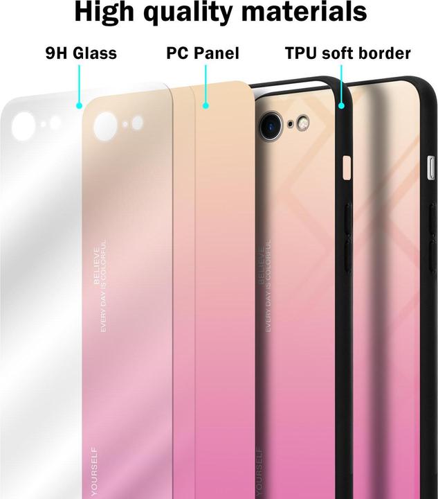 Image du produit Cadorabo Couverture en verre TPU 2 couleurs (Apple iPhone 7, Apple iPhone SE (2ème génération))