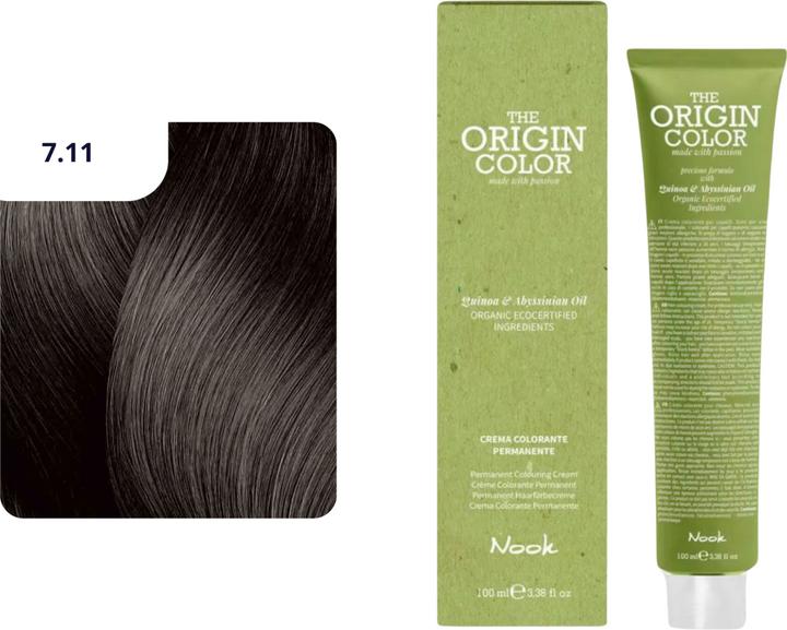Nook Origin Colour hair dye (7.11 Blonde Intense Ash)