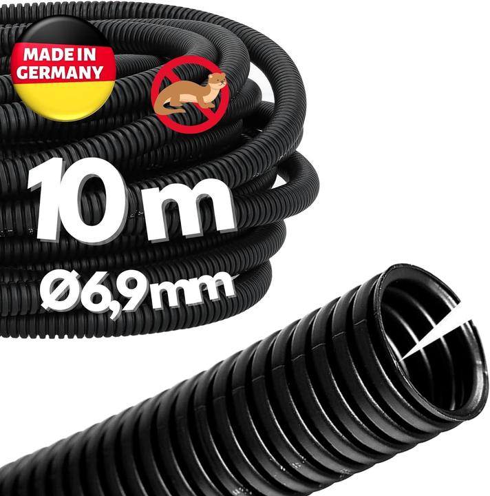 Kalitec 10 Meter Wellrohr geschlitzt NW 7,5 I Wellschlauch offen I Marderschutzrohr I Leerrohr I Kab (1000 cm)