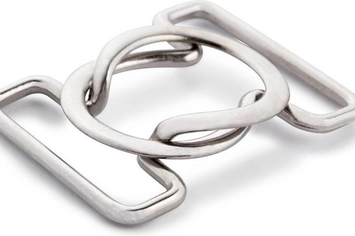 Actual product image Prym Bikini + belt fasteners, silver 25 mm, card