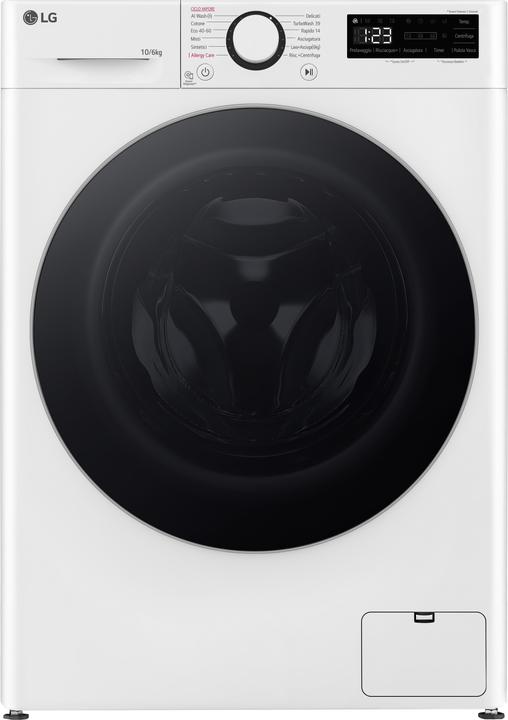 LG D4R5010TSWSWS washer-dryer 10/6kg AI DD, R5 Series Class D, 1400 rpm, TurboWash 360, Steam, Eco Hyb