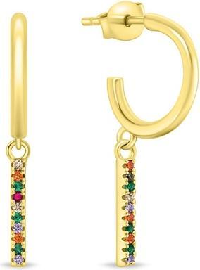 Produktbild Brilio Silver - Beautiful gold-plated earrings with colored zircons EA893Y