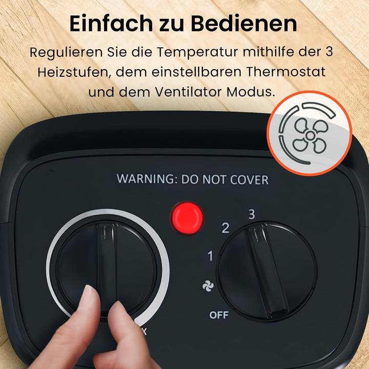 Actual product image Breeze Mini Ceramic Fan Heater 2000W Black (2000 W)