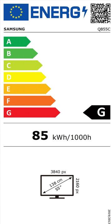 Etichetta energetica Samsung QB55C (3840 x 2160 pixel, 55")