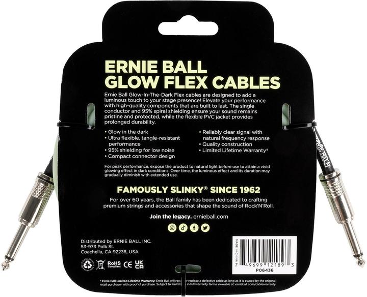 Immagine prodotto Ernie Ball Cavo dello strumento Flex 6436 3,04 m (3.04 m)