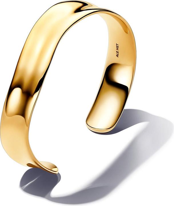 Actual product image Pandora Organic moulded wide open bangle (16 cm, Gold plated, Metal)