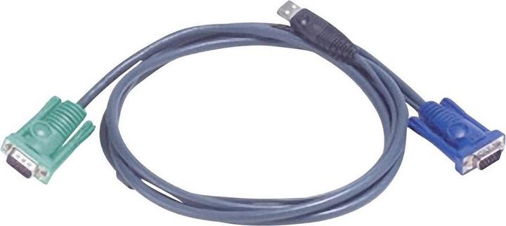 Actual product image Aten 2L-5203U KVM cable (HD15-SVGA, USB, USB) - 3 m