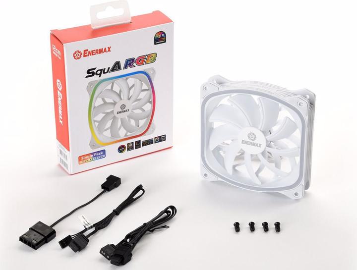 Produktbild Enermax PC-Lüfter SquA RGB Single weiss (120 mm, 1 x)