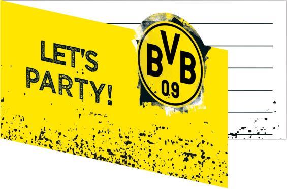 Actual product image Magni 9908534 - Invitation cards BVB, 8 pieces, with envelope, 13,9 x 8 cm, Borussia Dortmund, football