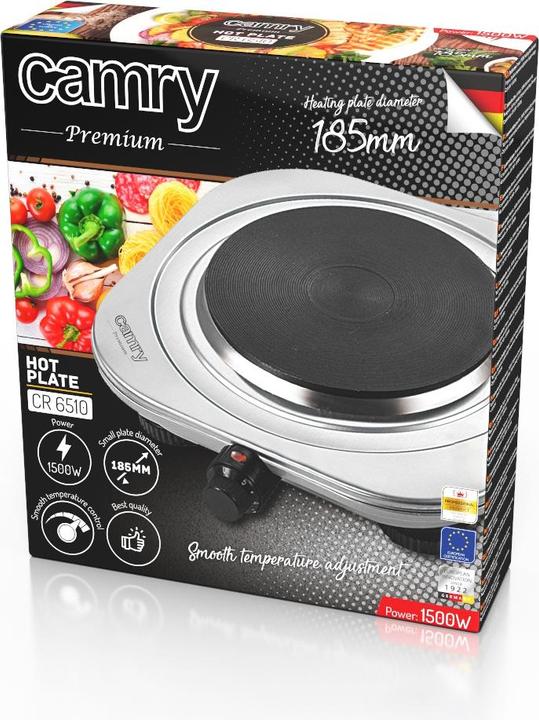 Produktbild Camry CR 6511 Black, Stainless steel Countertop Ceramic 2 zone(s)