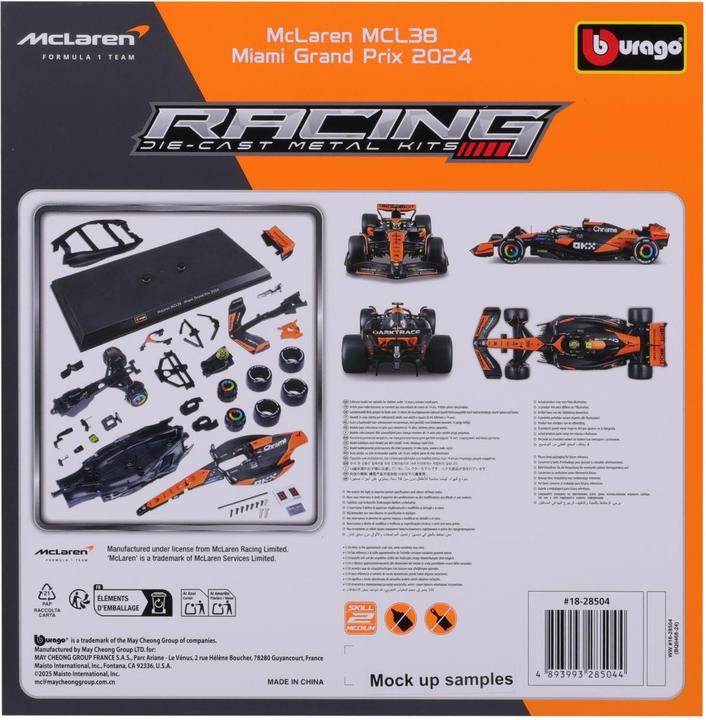 Produktbild Bburago McLaren F1 MCL38 1/24 Kit Norris 2024