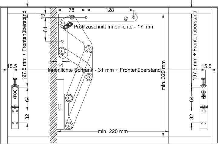 Actual product image Peka Metall Hochschwenkbeschläge (1 pcs.)