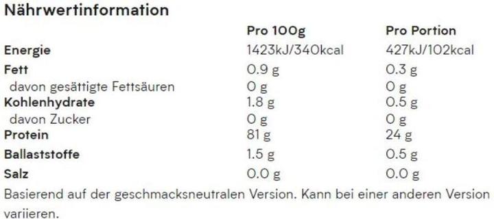 Nährwerte und Zutaten MyProtein Vegan Protein Blend (Kaffee, Walnuss, Schokolade, Coffee-Walnut, 1 Stk., 1000 g)