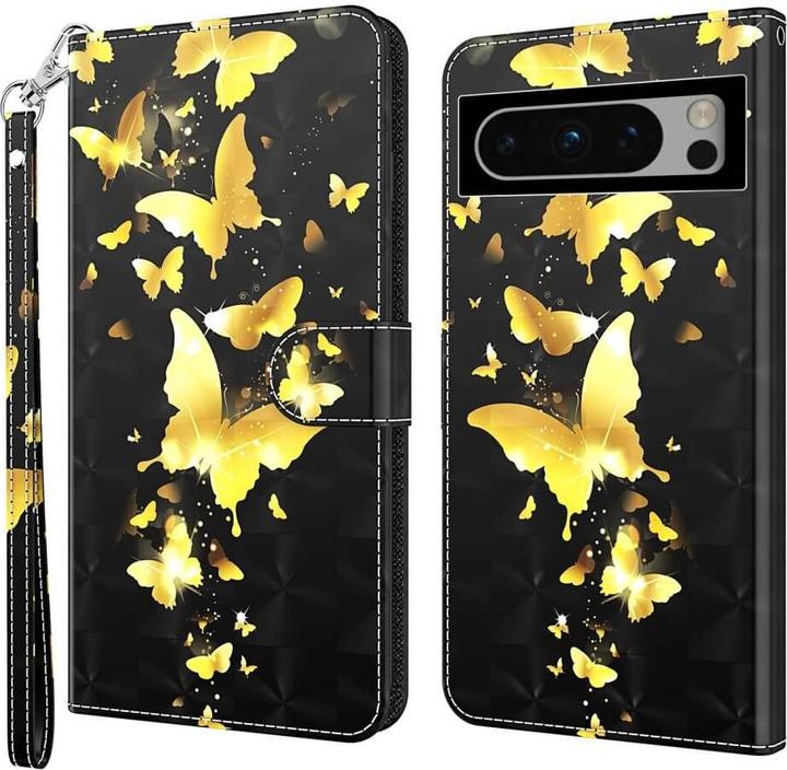 Image du produit Cover-Discount Google Pixel 8 Pro - Étui effet paillettes papillon or (Google Pixel 8 Pro)
