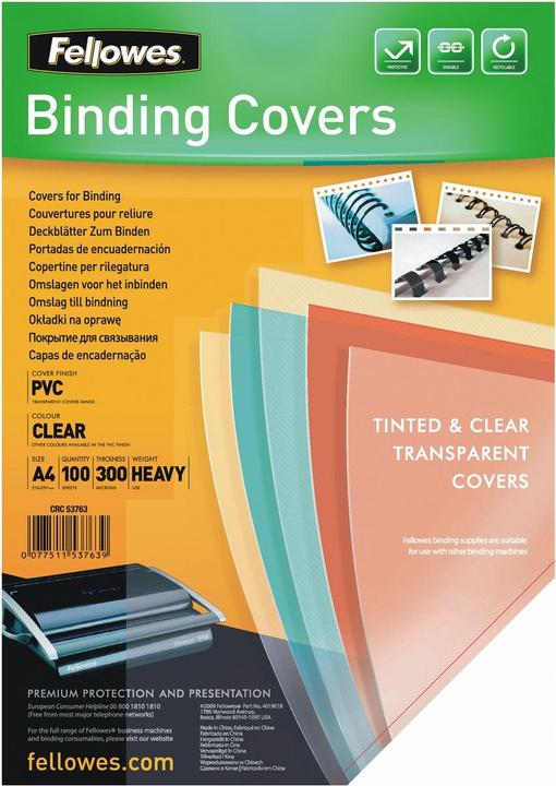 Actual product image Fellowes PVC cover sheets