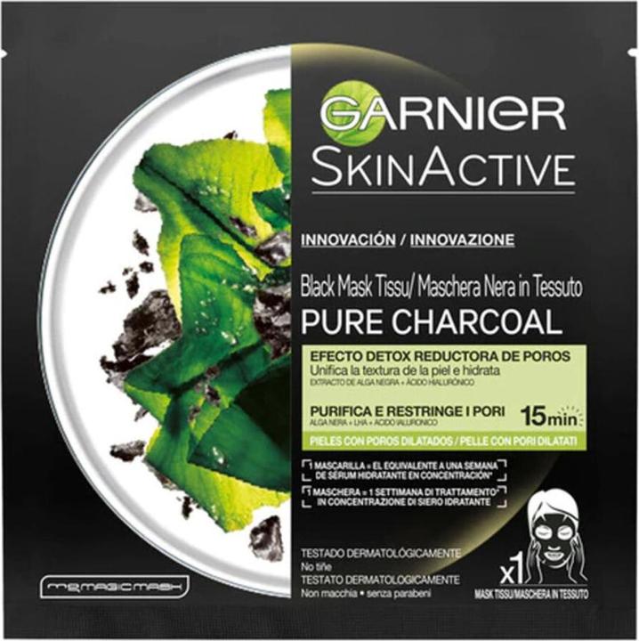 Produktbild Garnier PURE CHARCOAL black mask tissu detox effect