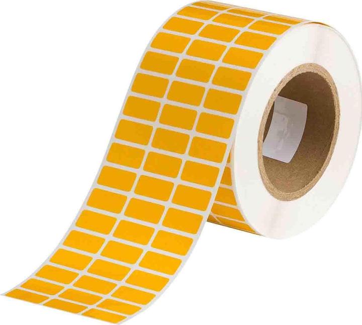 Brady THT-5-423-10-YL, polyester, yellow, 25.40 x 12.70 mm, permanent, 3-lane (10000 units)