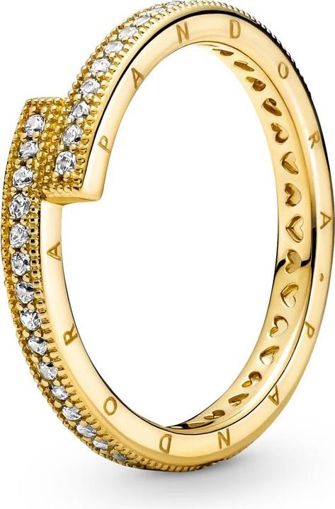Pandora Logo 14k Gold Sparkling Overlapping Ring