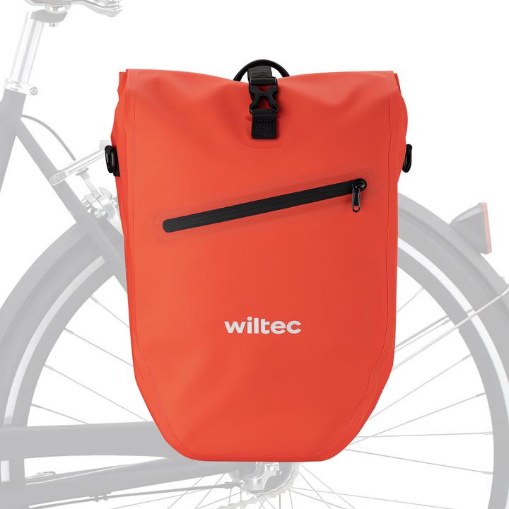 Actual product image Wiltec Gepäckträgertasche rot 28l Fahrradtasche Gepäckträger Gepäcktasche (28 l, Luggage carrier bag)