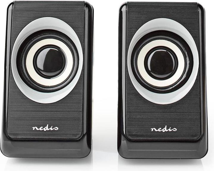 Actual product image Nedis PC loudspeaker 2.0 18 W Connections - Input: USB A plug / 1x 3.5 mm Power supply via