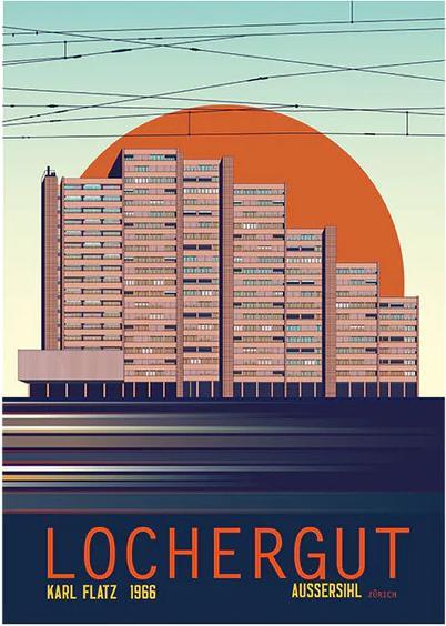 Produktbild S.wert Design Postkarte Zürich Lochergut