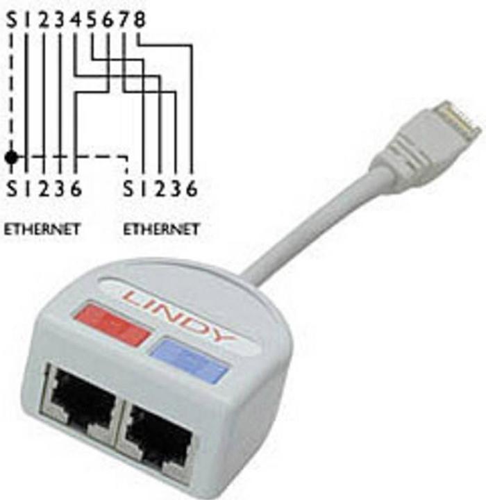 Lindy Doppiatore porta UTP, 2 x (RJ45, RJ45 (2x))