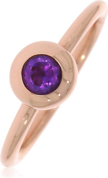 Image du produit Xen Bague avec 4 mm d'améthyste env. 0,25 ct. plaquée or rose (58, Argent 925)