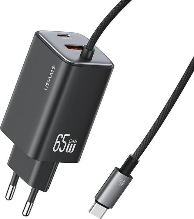 Immagine prodotto Usams Ładowarka sieciowa JC Series CC266 65W GaN Fast Charger 2xUSB-C 1xUSB-A czarny (65 W)