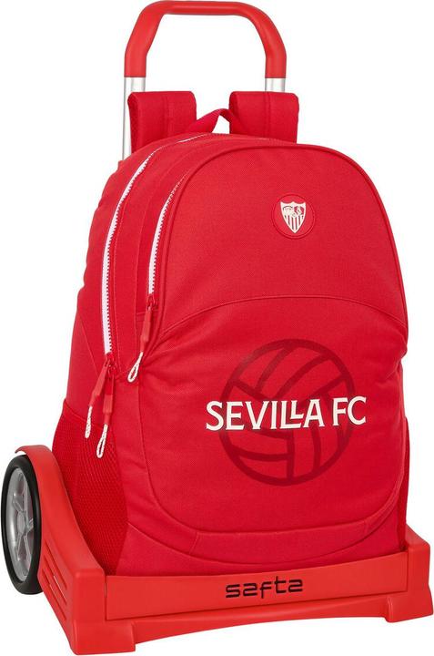 Sevilla Fútbol Club Schulrucksack mit Rädern Rot 32 x 44 x 16 cm