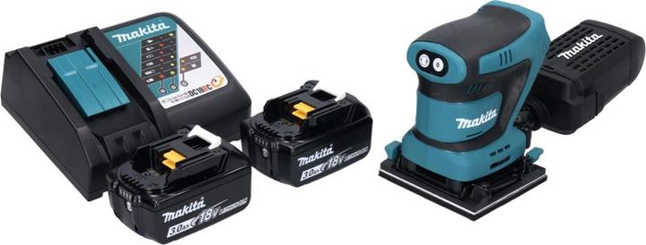 Actual product image Makita DBO480RF Cordless Finishing Sander 112x102mm 18V + 2x Batteries 3.0Ah + Charger (Eccentric grinder)
