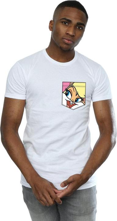 Actual product image Looney Tunes Mens Lola Bunny Face Faux Pocket T-Shirt (XXL)