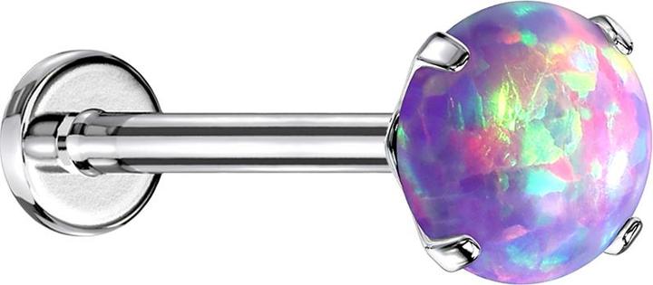Produktbild Star Piercing Micro Threadless Labret silber mit Kugel Kristall silber (ohne Messing, Chirurgenstahl 316L)