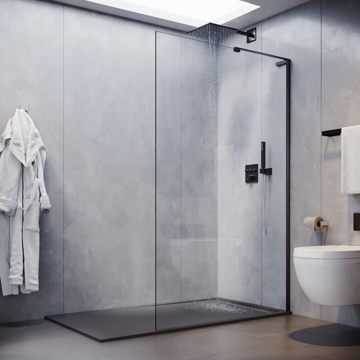 Immagine prodotto SONNI Cabina doccia a porta singola, senza telaio, walk-in, vetro trattato NANO 90x200 cm (120 cm, 120 cm, 200 cm)