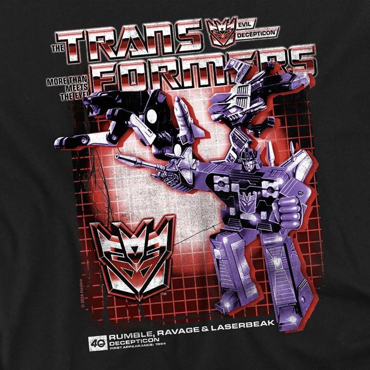 Actual product image Transformers Mens Rumble Ravage Laserbreak 40th T-Shirt (3XL)