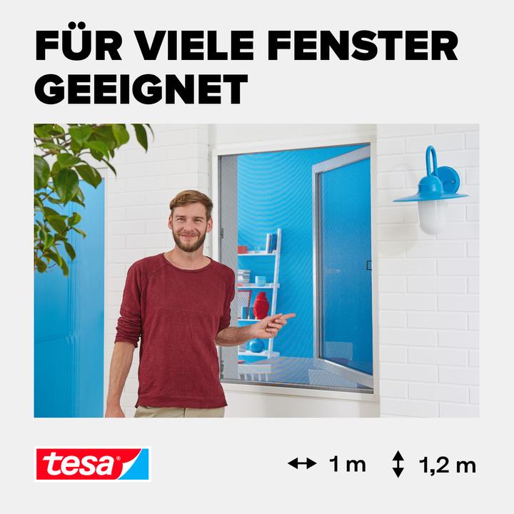 Actual product image tesa Insect screen Alu COMFORT for windows, with aluminium frame, without drilling (100 x 120 cm)