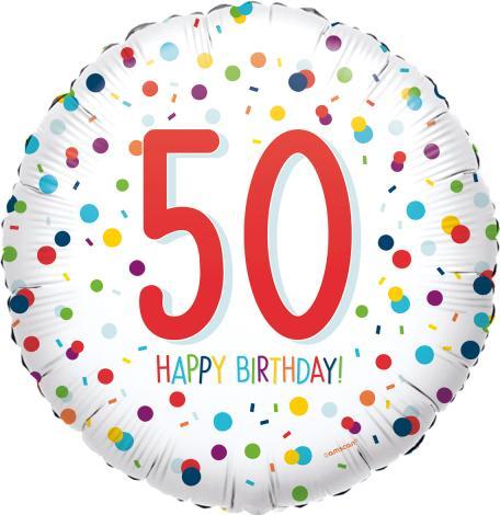 Anagram Standard EU Confetti Bday 50 Folienballon verpackt