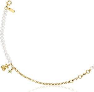 Tous Charming Gold Plated Bracelet with Pearls and Peridot Bold Bear 1004024900