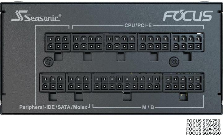 Actual product image Seasonic Power supply 750W FOCUS-SGX-750 Modular (80+Gold) (750 W)