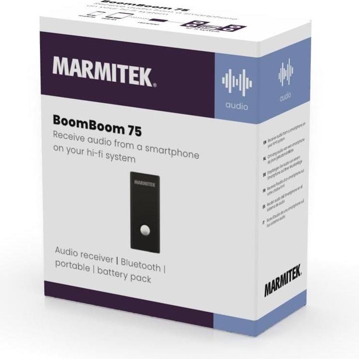 Image du produit Marmitek BoomBoom 75, récepteur de musique Bluetooth avec batterie rechargeable (Récepteur)
