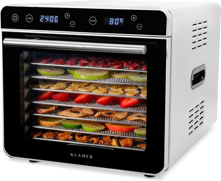 Immagine prodotto KLAMER Disidratatore Premium XL 700W, 8 ripiani extra large in acciaio inox